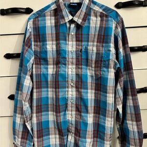 Kavu Blue and Red Plaid Casual Shirt